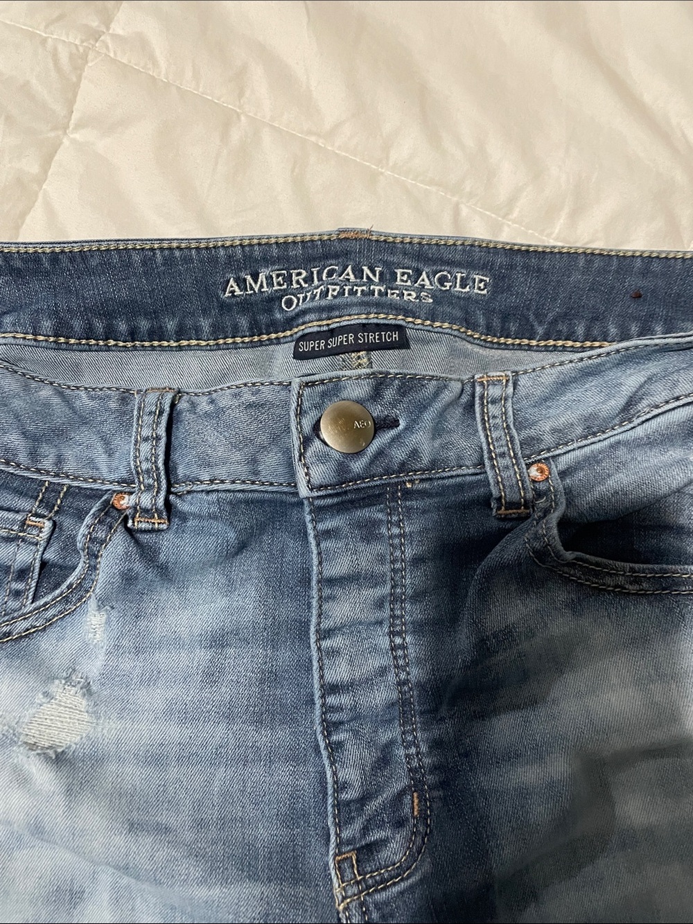 Distressed button fly American Eagle Outfitters Light Wash Women's Jeans